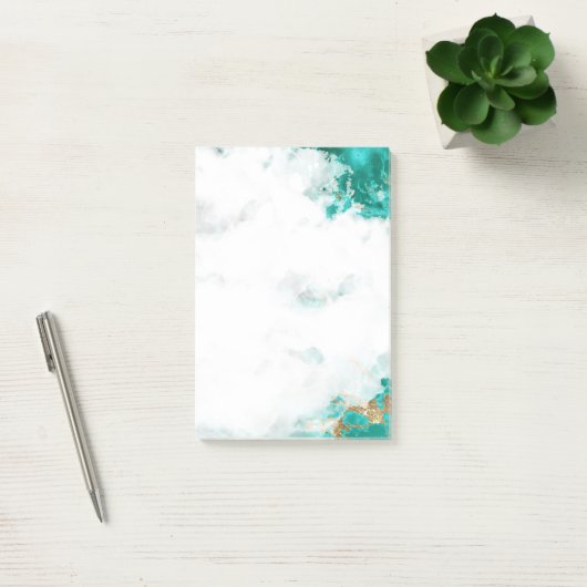 Türkisfarben-Geode Postit-Notizen Post-it Klebezettel (Büro)