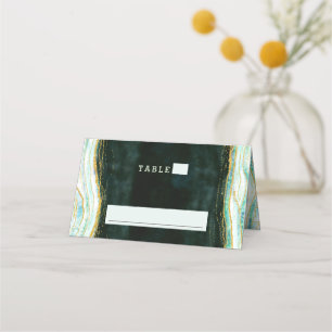 Türkisfarben & Gold Achat Geode Hochzeitstisch Num Platzkarte