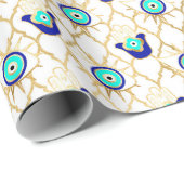 Türkisfarben Gold und blaues drittes Auge Geschenkpapier (Rolleneckpunkt)