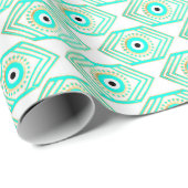 Türkisfarben Gold und blaues drittes Auge Geschenkpapier (Rolleneckpunkt)