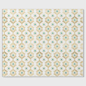 Türkisfarben Gold und blaues drittes Auge Geschenkpapier (Flach)