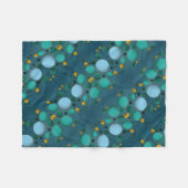 Türkisfarben-goldene Blasen-Abstract-Fleece-Decke Fleecedecke (Vorderseite (Horizontal))