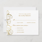 Türkisfarben & Goldene Spiralen Elegante Hochzeit RSVP Karte (Vorderseite)