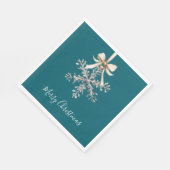 Türkisfarben-grüne Creme-Schleife silberner Schnee Serviette (Ecke)