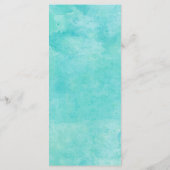 Türkisfarben-Hochzeitsmenü Menükarte (Rückseite)