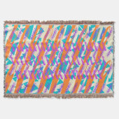 Türkisfarben Lila und Orange Shevron Lines Decke (Vorderseite)