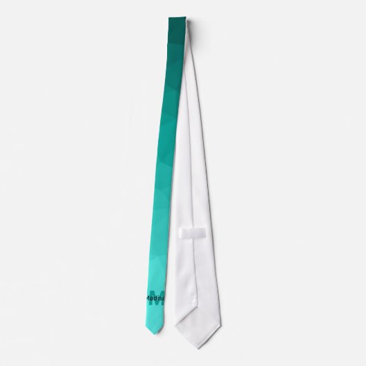 Türkisfarben-Maschenmuster Monogramm Krawatte (Rückseite)