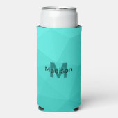 Türkisfarben-Maschenmuster Monogramm Selters Dosenkühler (Seltzer Vorderseite)