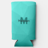 Türkisfarben-Maschenmuster Monogramm Selters Dosenkühler (Vorderseite)