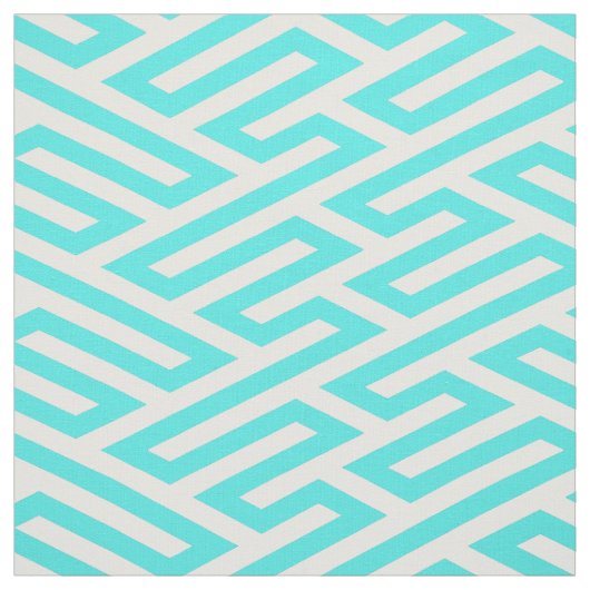 Türkisfarben Maze Geometrie Stoff (Muster)