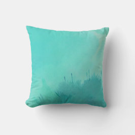 Türkisfarben mit Handfarbe Kissen