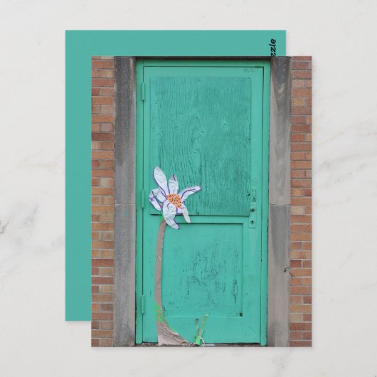 Türkisfarben mit Papiertüte Blume Jeden Anlaß Postkarte (Vorne/Hinten)