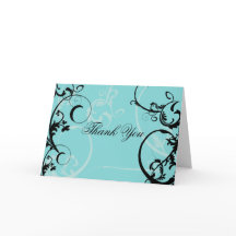 Türkisfarben mit schwarzem Swirl Geblüht Verzierun