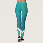 Türkisfarben mit weißem Streifen, modern Leggings (Rückseite)