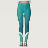 Türkisfarben mit weißem Streifen, modern Leggings (Vorderseite)