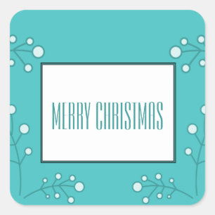 Türkisfarben Moderne Berry Holiday Stickers