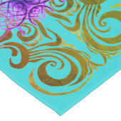 Türkisfarben, Oliven und lila Eleganz Kurzer Tischläufer (Ecke)