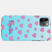 Türkisfarben Ombre mit Herzdesign und Personalisie Case-Mate iPhone Hülle (Rückseite (Horizontal))