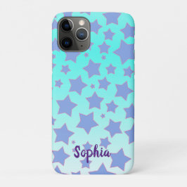Türkisfarben Ombre mit Star-Design und Personalisi Case-Mate iPhone Hülle
