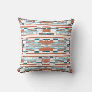 Türkisfarben Orange Weiß Mediterranes Motiv in Rei Kissen