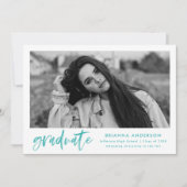 Türkisfarben-Pinselstrichbildner Einladung (Vorderseite)