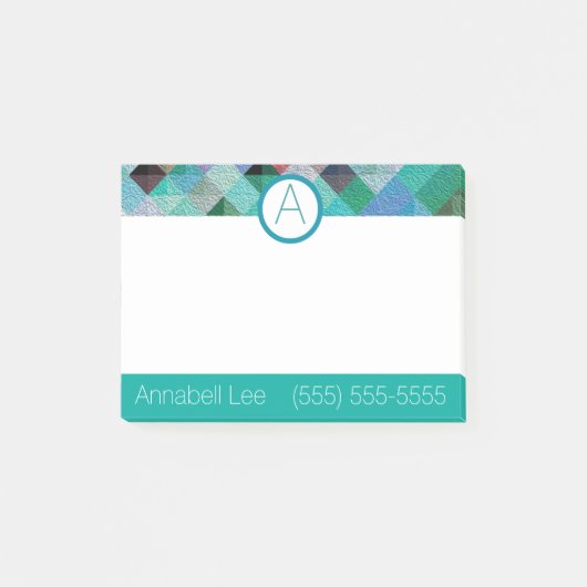 Türkisfarben Post-it Klebezettel (Vorderseite)