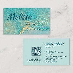 Türkisfarben QR Code Business Card Visitenkarte
