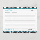 Türkisfarben, Schwarze Liebe - Bridal Rezeptkarte Postkarte (Rückseite)