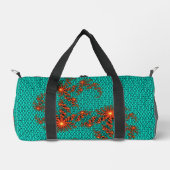 Türkisfarben-Schwarzes abstraktes Mandala-Muster K Duffle Bag (Vorderseite)