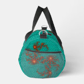 Türkisfarben-Schwarzes abstraktes Mandala-Muster K Duffle Bag (Rechts)