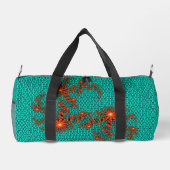 Türkisfarben-Schwarzes abstraktes Mandala-Muster K Duffle Bag (Rückseite)