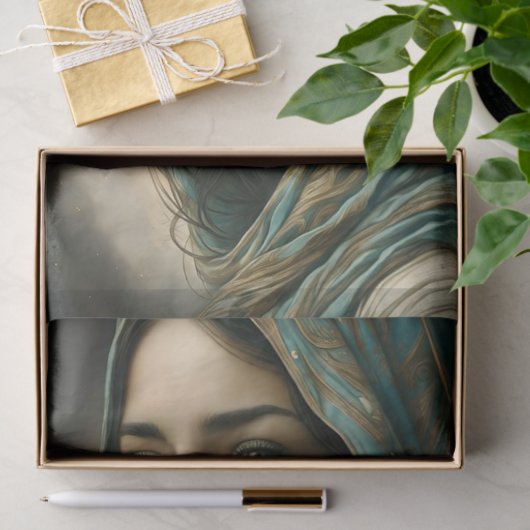 Türkisfarben Seidenpapier (Geschenk)