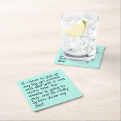 Türkisfarben setzen große Girl-Panties Worte unter Rechteckiger Pappuntersetzer (Vor Ort)