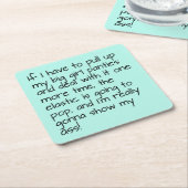 Türkisfarben setzen große Girl-Panties Worte unter Rechteckiger Pappuntersetzer (angewinkelt)