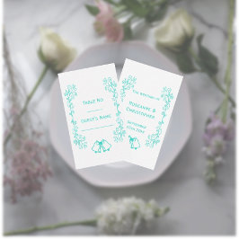Türkisfarben-Skulptur-Hochzeit Platzkarte