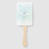 Türkisfarben-Splash-Hochzeitsprogramm Hand F Fächer (Vorderseite)