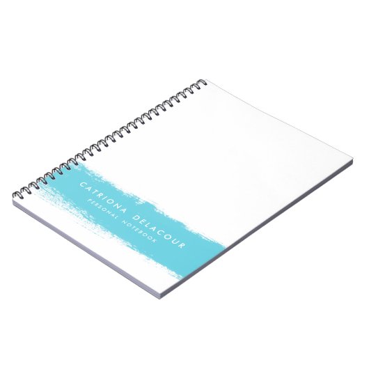 Türkisfarben-Splash Personalisiertes Notebook Notizblock (Linke Seite)