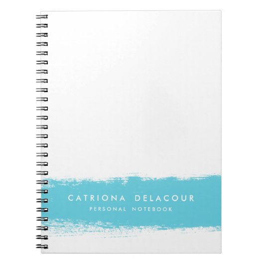 Türkisfarben-Splash Personalisiertes Notebook Notizblock (Vorderseite)