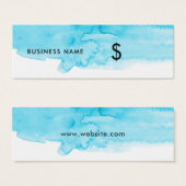 Türkisfarben Splash White Modern Price Tag (Vorne & Hinten)