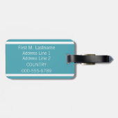 Türkisfarben Streifen für Gepäck Gepäckanhänger (Rückseite horizontal)