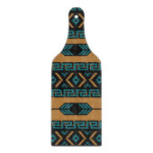 Türkisfarben Tan Südwest Aztec Tribal Muster Schneidebrett (Vorderseite)