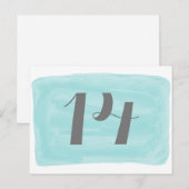 Türkisfarben Tischnummer Postkarte (Vorne/Hinten)