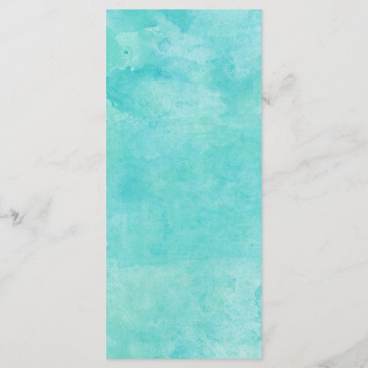 Türkisfarben-Typografie-Hochzeitmenü 2 Menükarte (Rückseite)