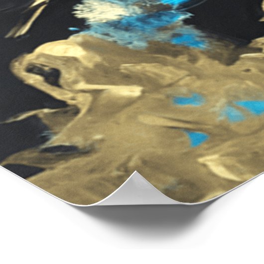 Türkisfarben und Abstraktes Poster (Ecke)