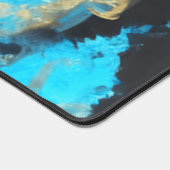 Türkisfarben und Abstraktes Poster Schreibtischunterlage (Ecke)