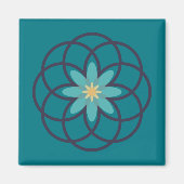 Türkisfarben und blaue Blume Magnet (Vorne)