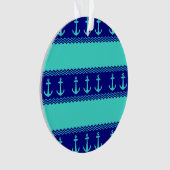 Türkisfarben und blaue Küstenmuster Ornament (Vorderseite)
