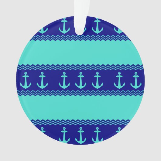 Türkisfarben und blaue Küstenmuster Ornament (Vorderseite)