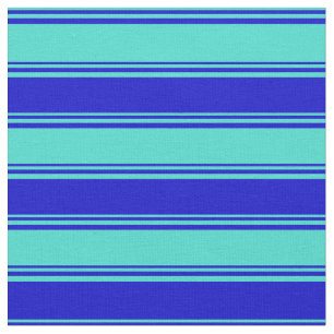 Türkisfarben und blaue Linien Muster Stoff