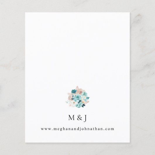 Türkisfarben und Blütenrosa Blumenzehen Flyer (Hinten)